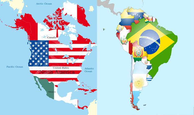 Ведущие страны северной америки. Государства Северной Америки. Карта Северной и Южной Америки. Государства Северной и Южной Америки. Государства на американском континенте.